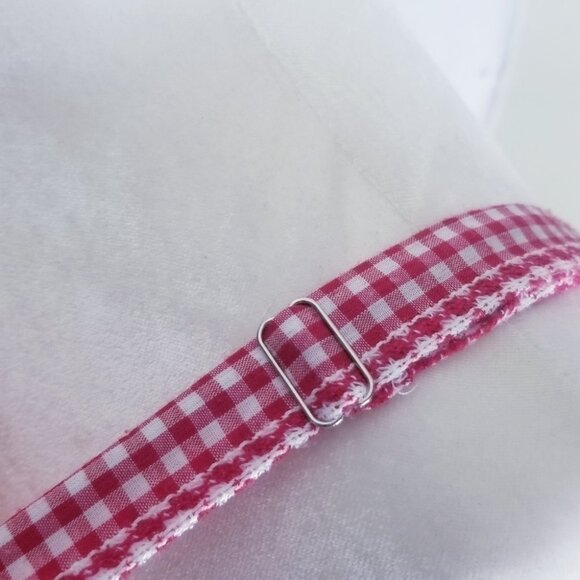 Walter Baker Riley Cold Shoulder Gingham crop top Red Plaid Off the Shoulder Med - Picture 6 of 8